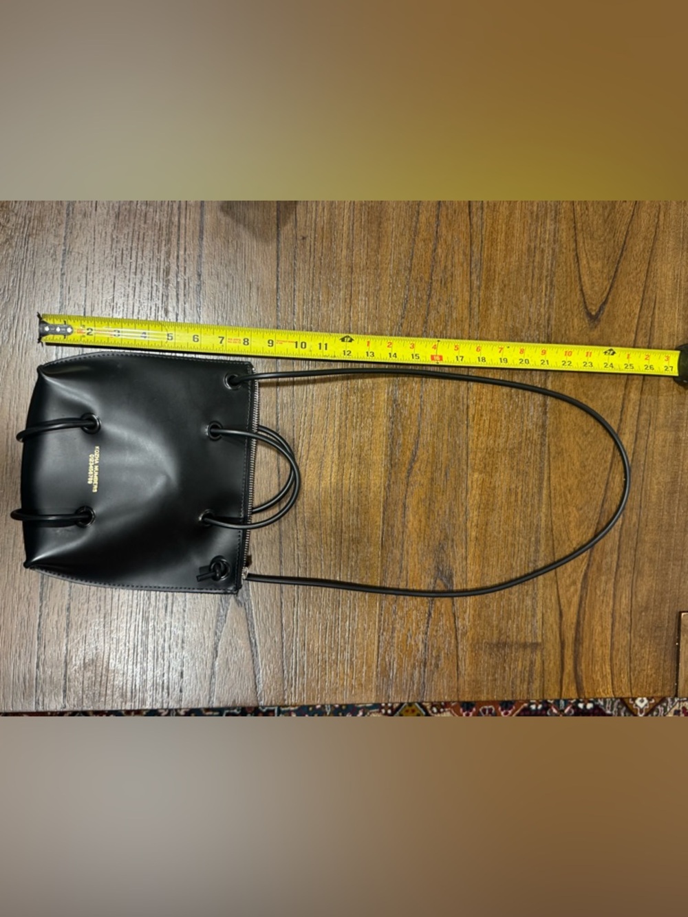 black 100% leather KOZHA NUMBERS utility purse with zipper closure - Picture 6 of 9